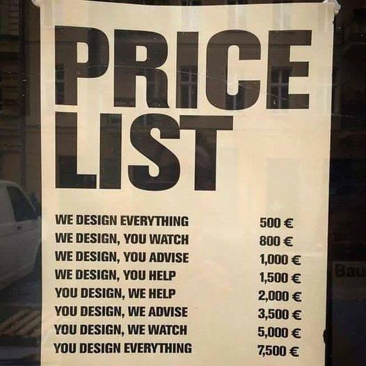atypical web design agency pricelist a good presentation for abusive client